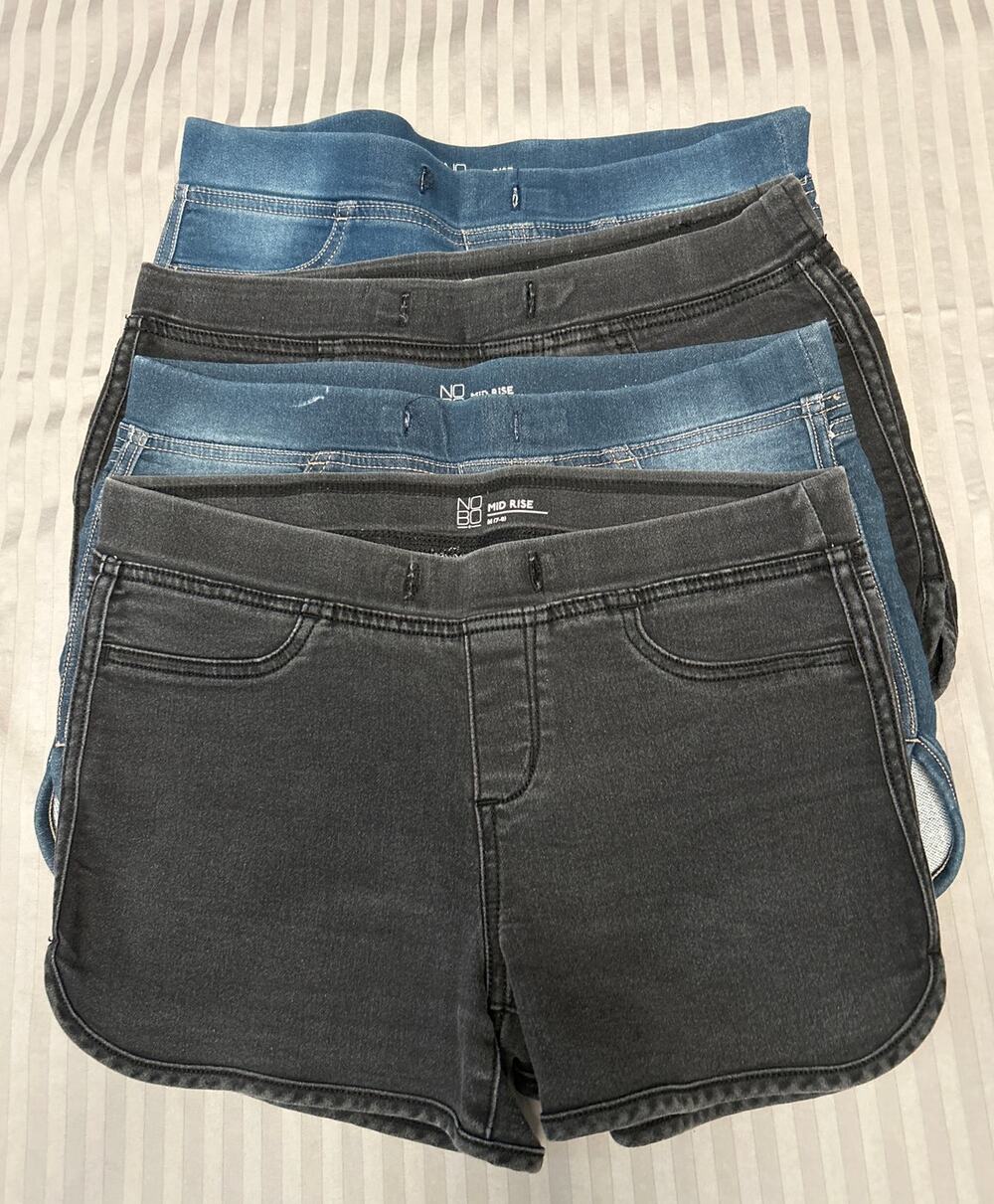 4 NOBO Urban Outfitters Jean Shorts Mid Rise BOOTIE Distressed STRETCH SZ M